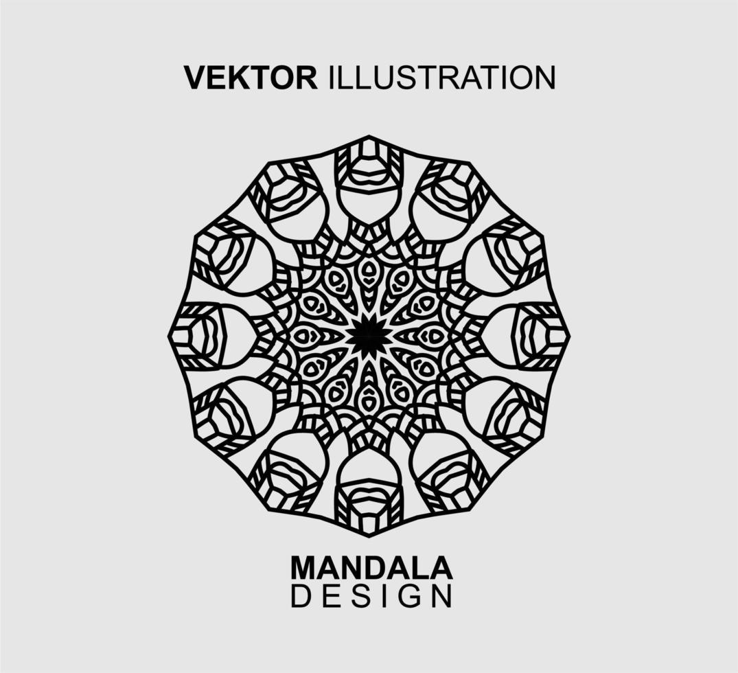 diseño de mandala en blanco y negro, adecuado para colorear y otras necesidades. ilustración vectorial vector