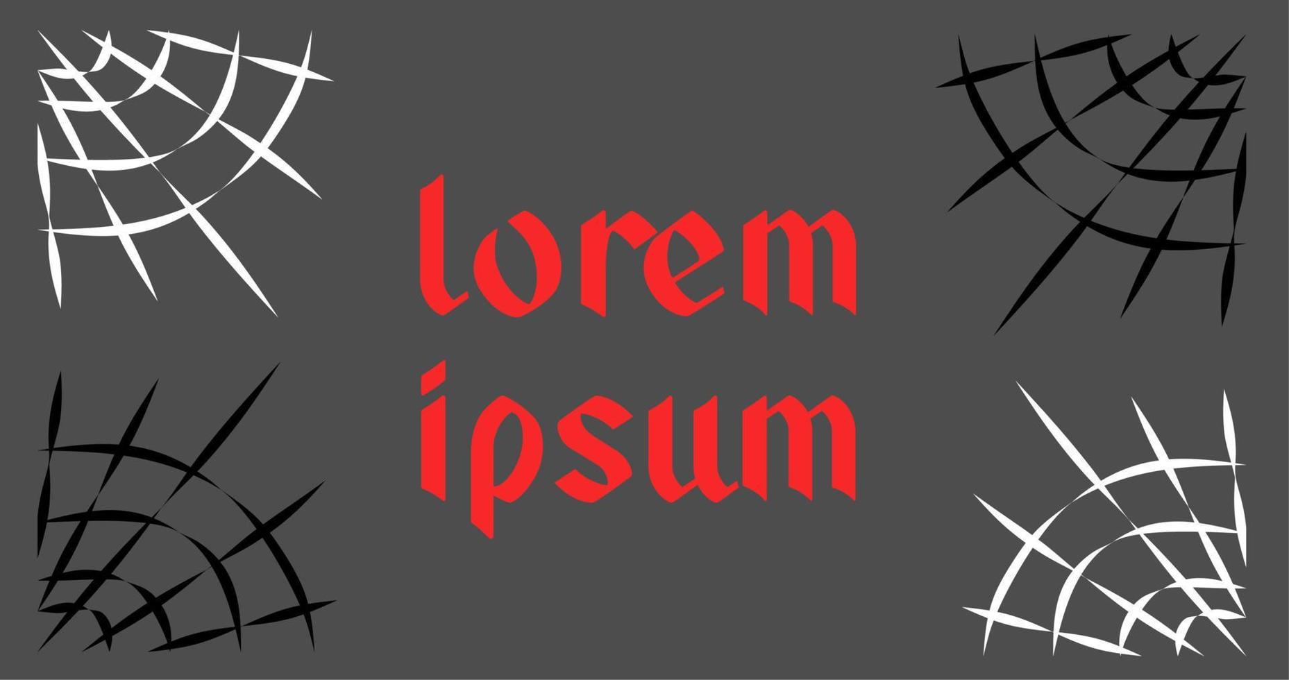 Gray background with cobwebs in the corners. Place for text. Halloween banner. Simple flat style. vector