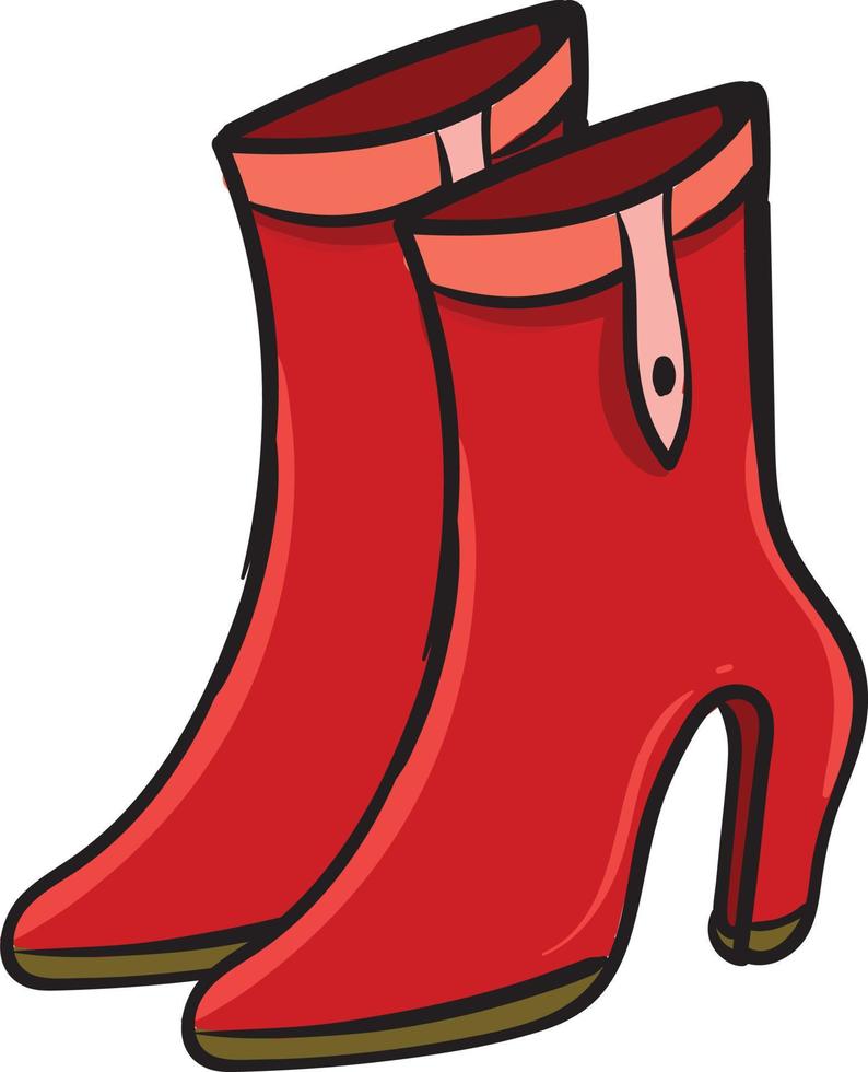 Red boots , illustration, vector on white background