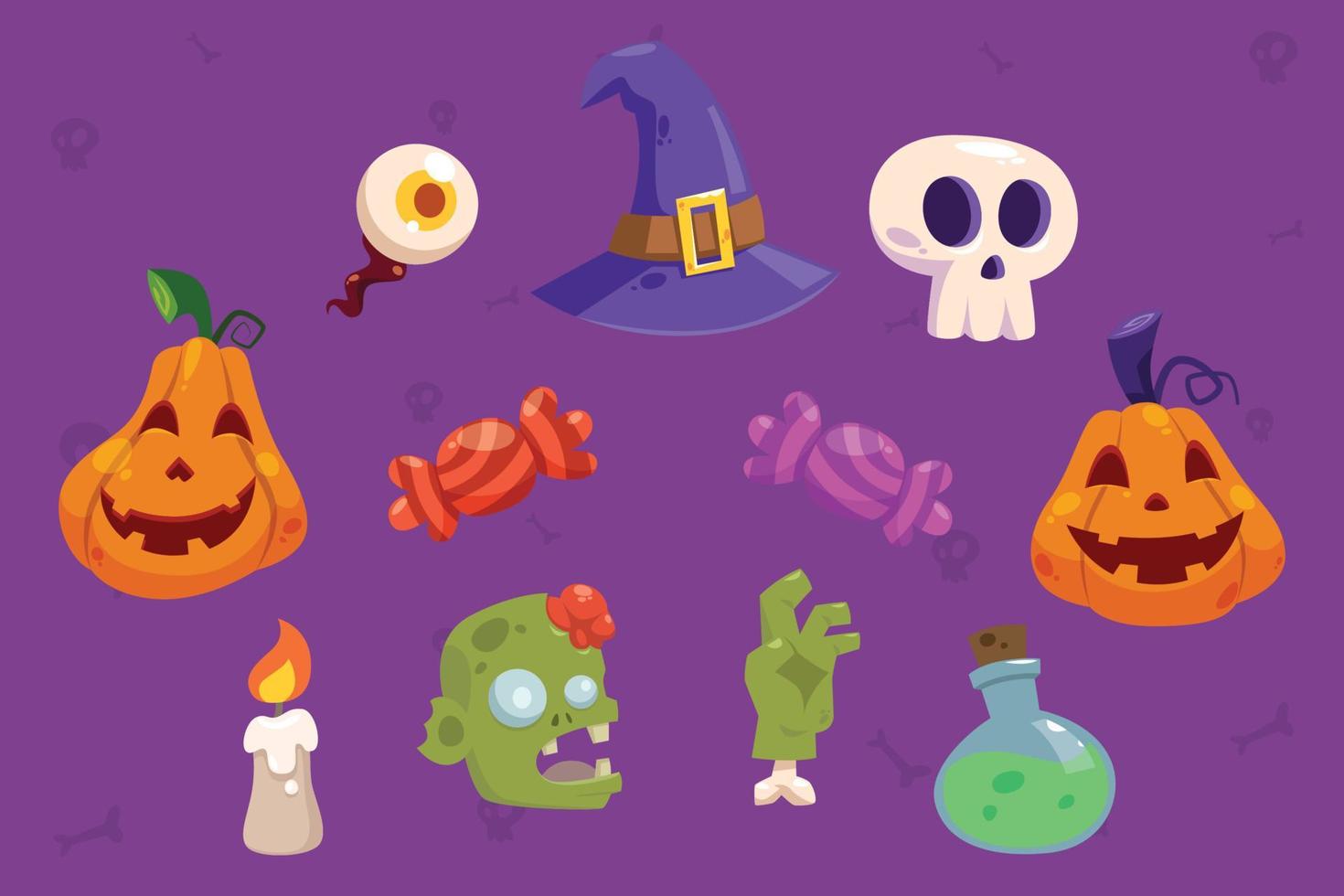 Cute Halloween vector icon bundle