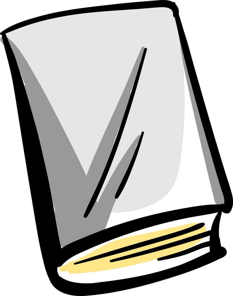 Grey book, illustration, vector on white background.