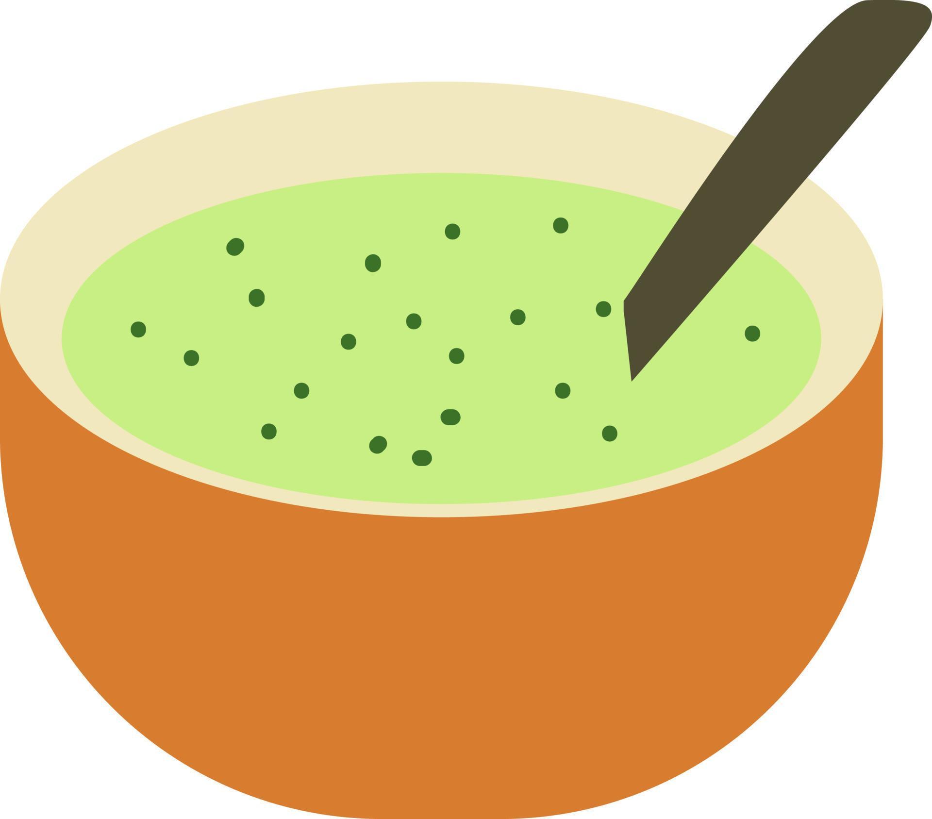 Green soup, illustration, vector on white background. 13594252 Vector