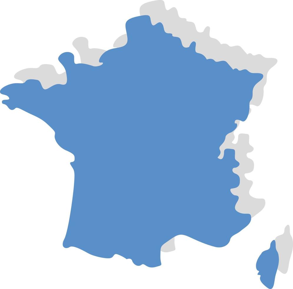 French map, icon illustration, vector on white background