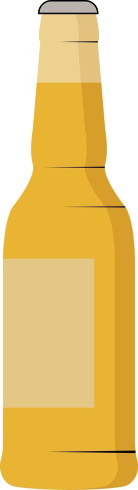 Beer bottle, illustration, vector on white background.