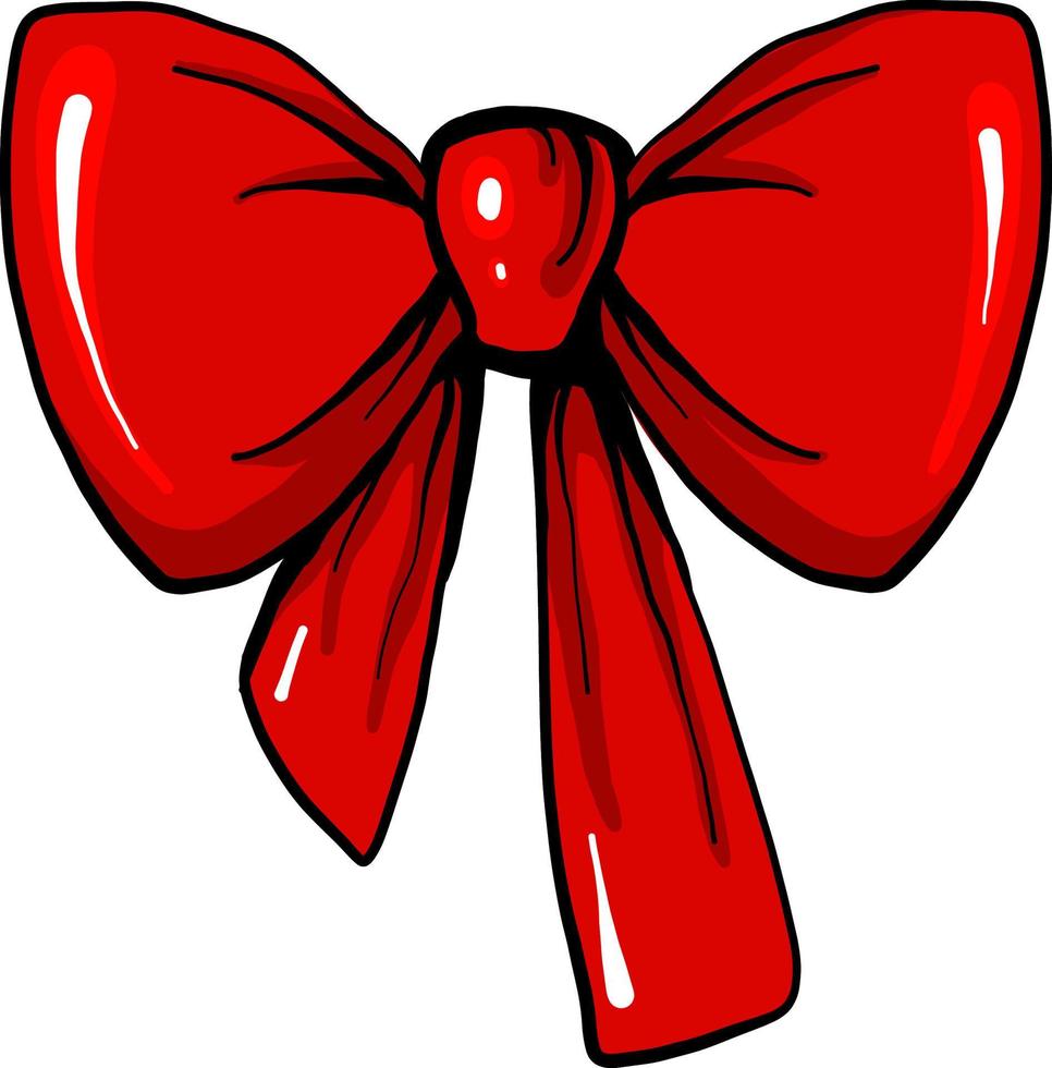 Red bow , illustration, vector on white background