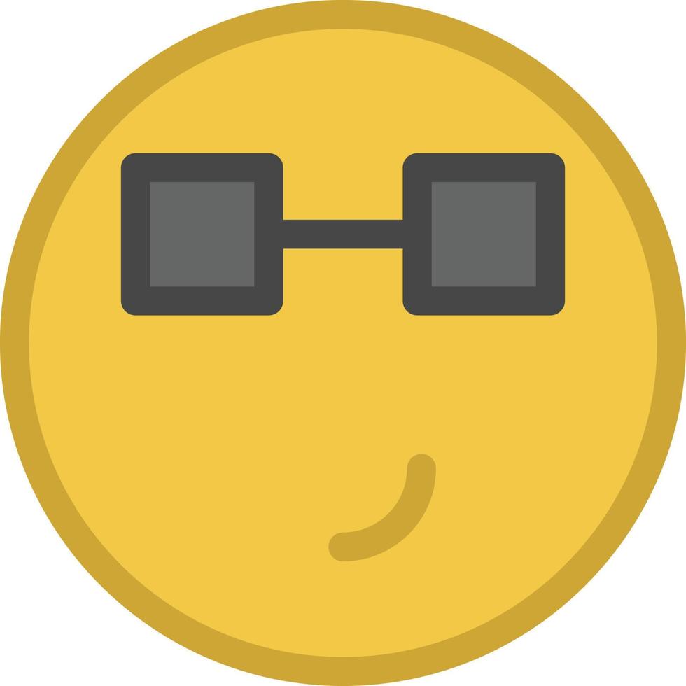 Smiley face with glasses, illustration, vector on a white background.