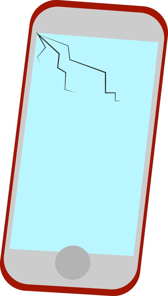 Broken screen, illustration, vector on white background.