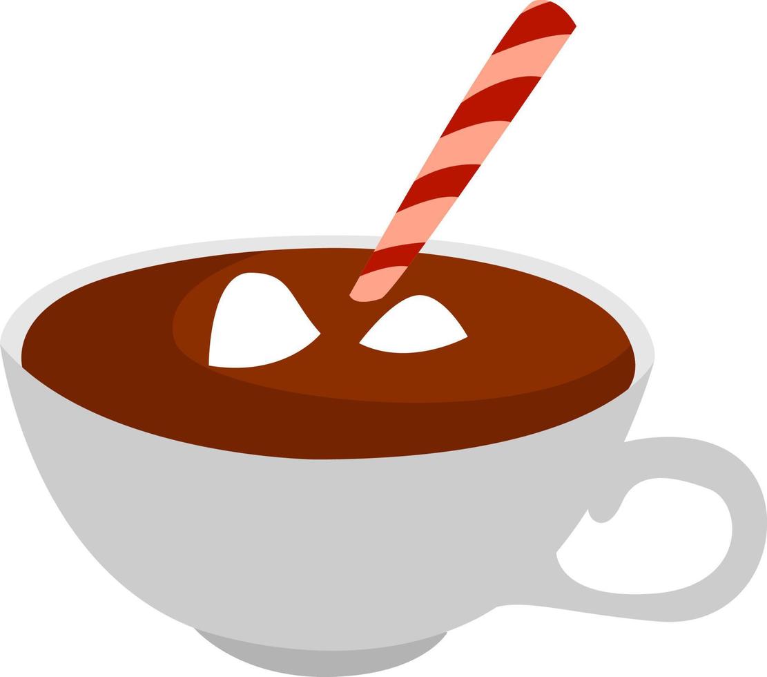 Cocoa in cup, illustration, vector on white background.
