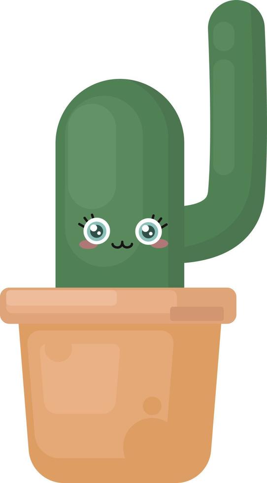 Cute little cactus, illustration, vector on white background