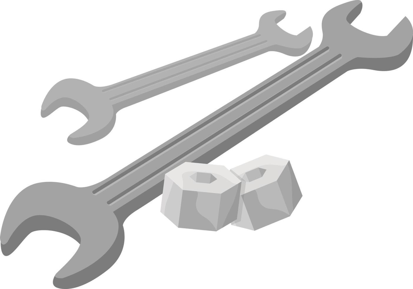 Wrenches tools, illustration, vector on white background