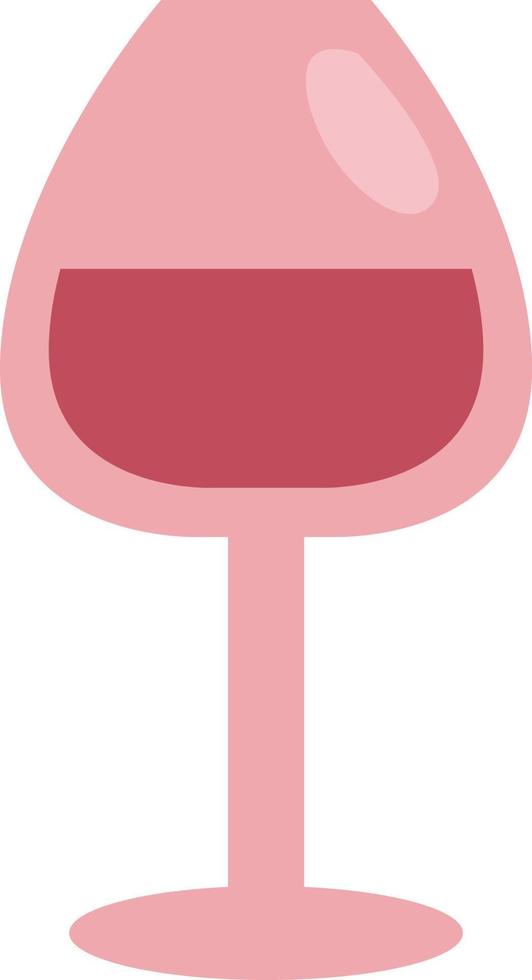 Copa de vino tinto, ilustración, vector, sobre un fondo blanco. vector