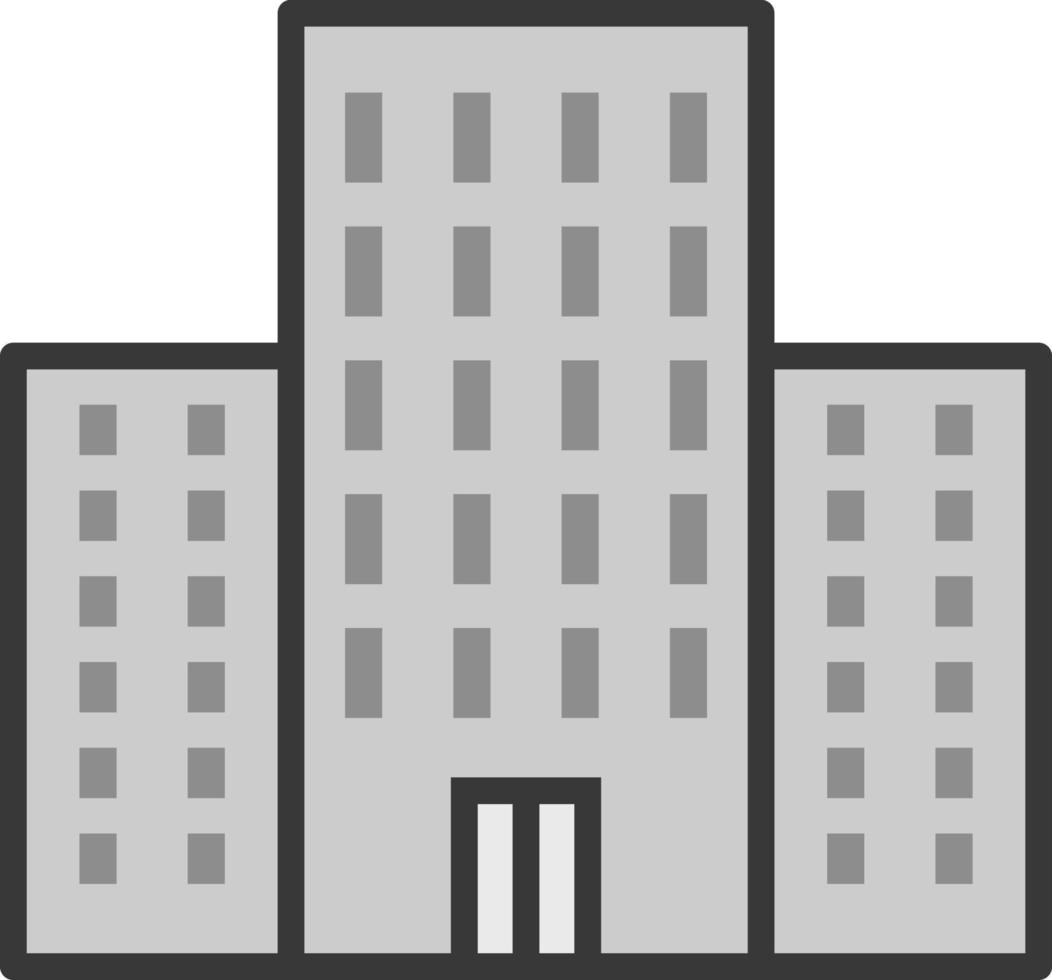 Grey apartment building, illustration, on a white background. vector