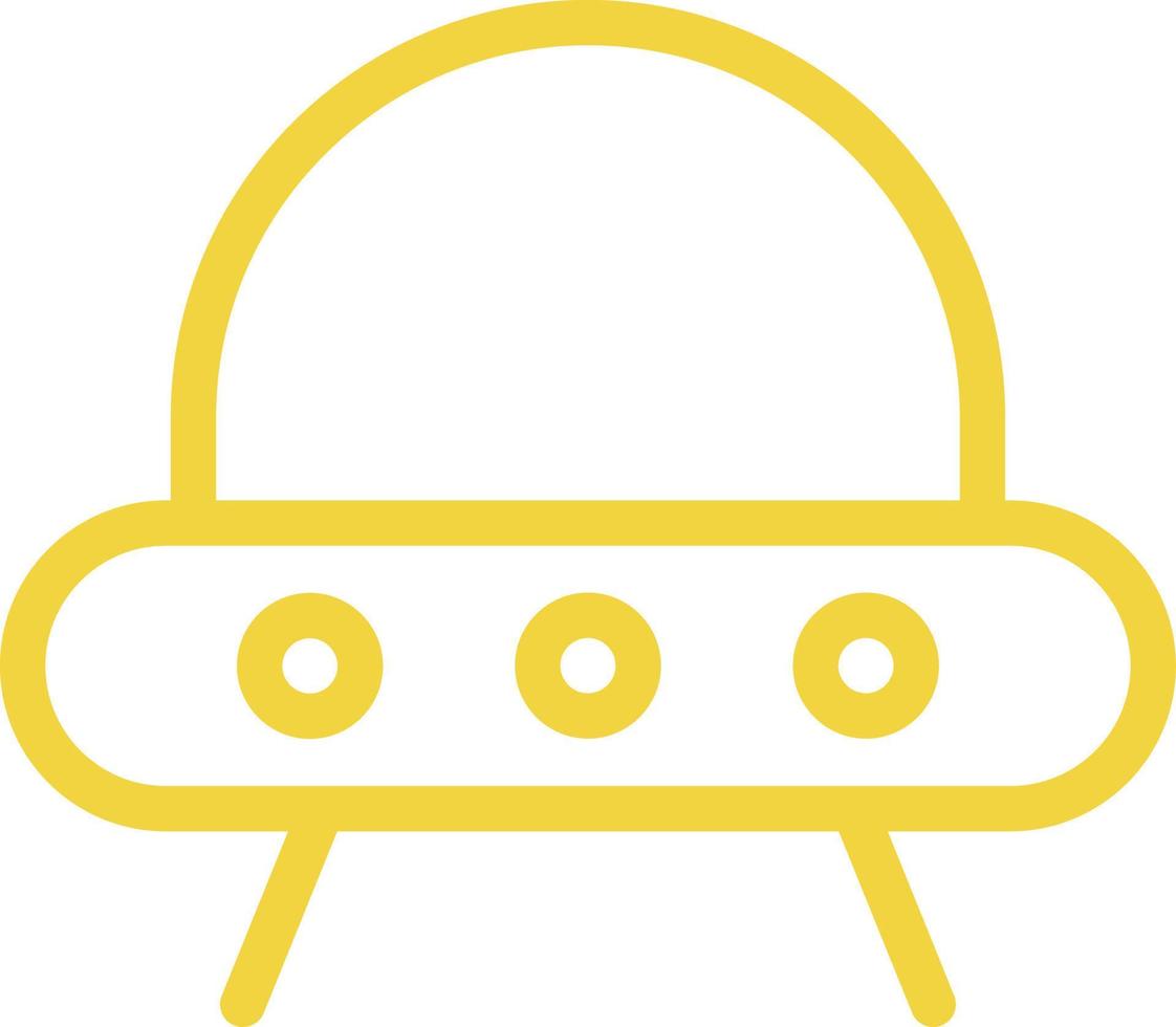 Yellow space ship, illustration, vector, on a white background. vector