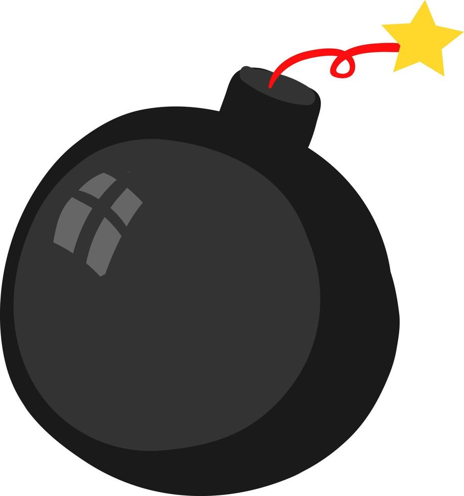 Flat bomb, illustration, vector on white background.