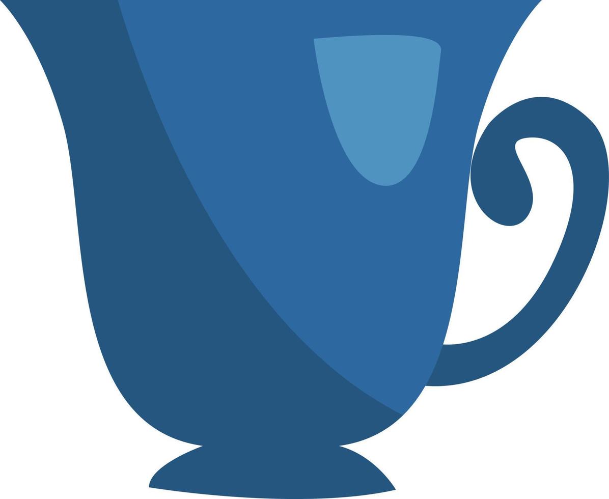 Fancy dark blue mug, illustration, vector, on a white background