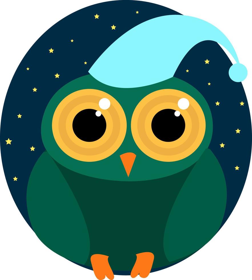 Night owl, illustration, vector on white background.