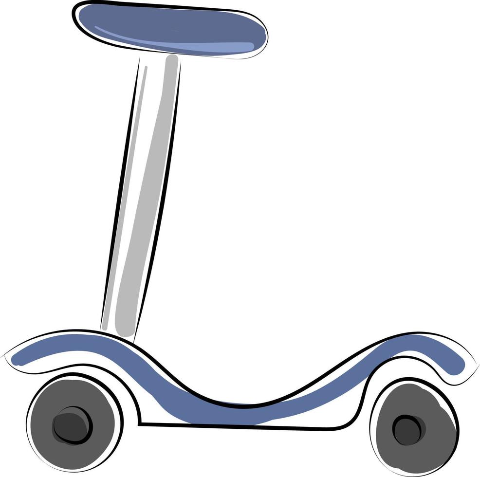 scooter azul, ilustración, vector sobre fondo blanco.