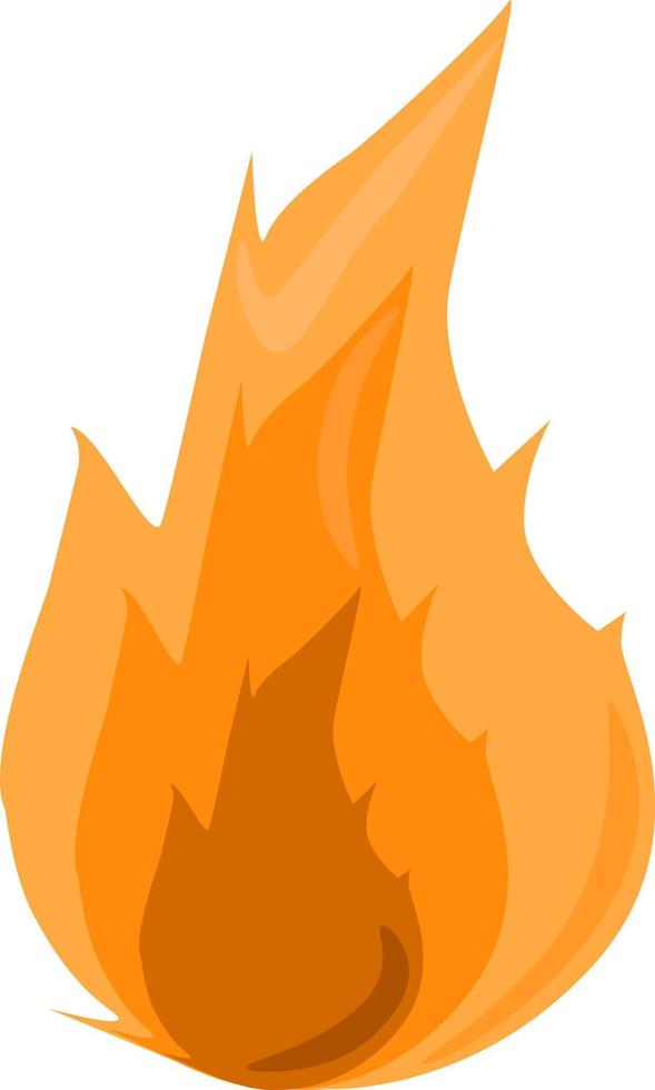 Fire, illustration, vector on white background.
