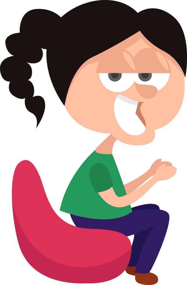 Sly girl , illustration, vector on white background