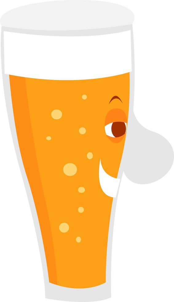 Glass of beer, illustration, vector on white background.