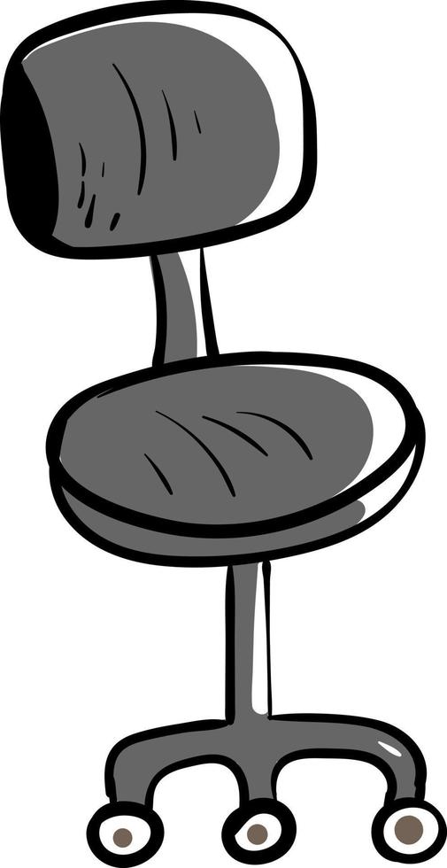 Grey computer chair, illustration, vector on white background