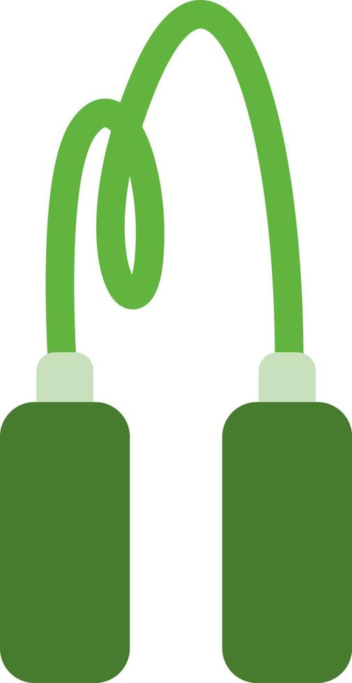 Green skipping rope, illustration, vector on a white background.