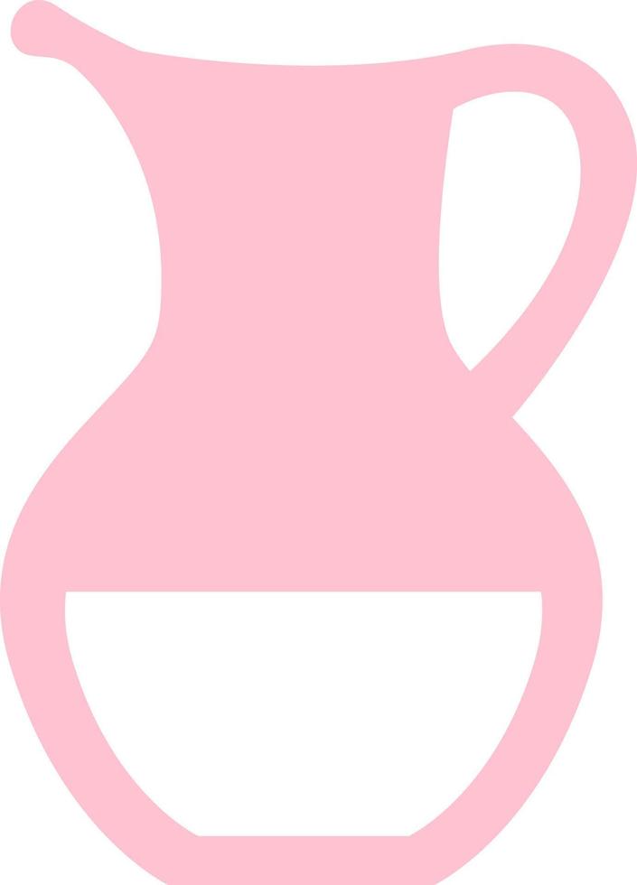 Pink milk in a jug, illustration, vector on a white background