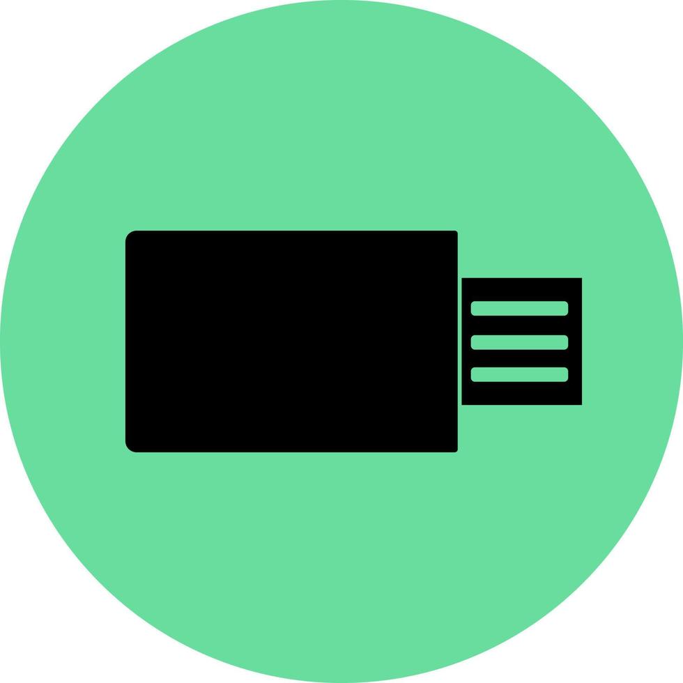 Black USB, illustration, vector on white background.