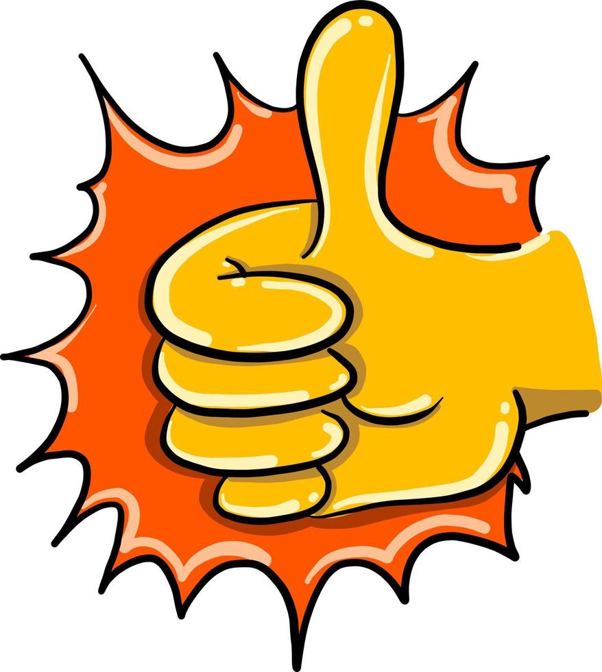 Thumbs up, illustration, vector on white background