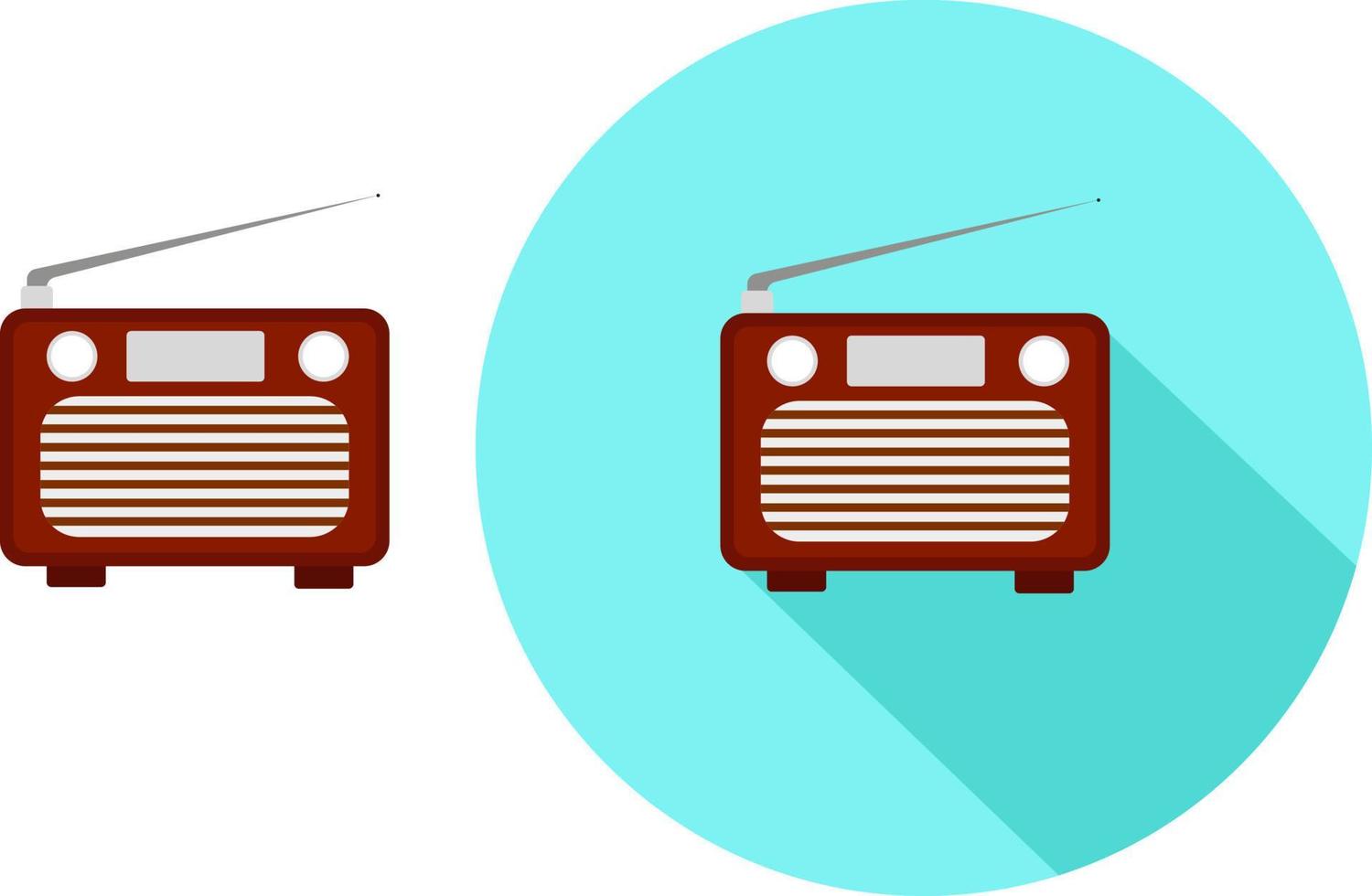 Old radio ,illustration, vector on white background.