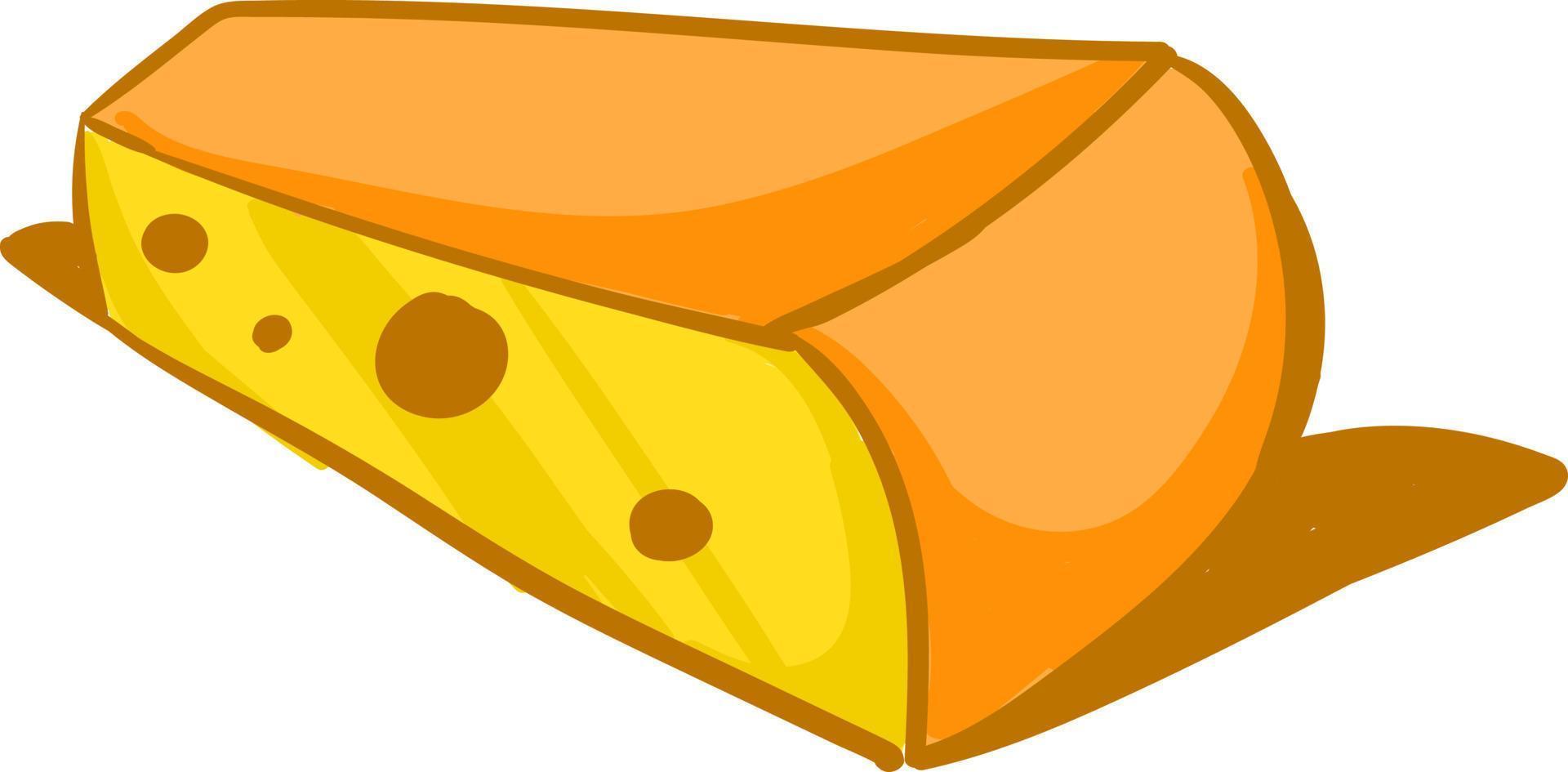 Piece of cheese, illustration, vector on white background