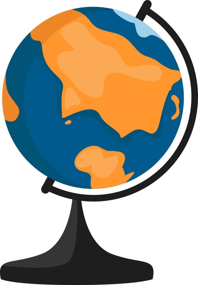 Small globe, illustration, vector on white background.