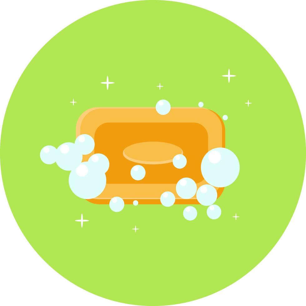 Yellow soap ,illustration, vector on white background.