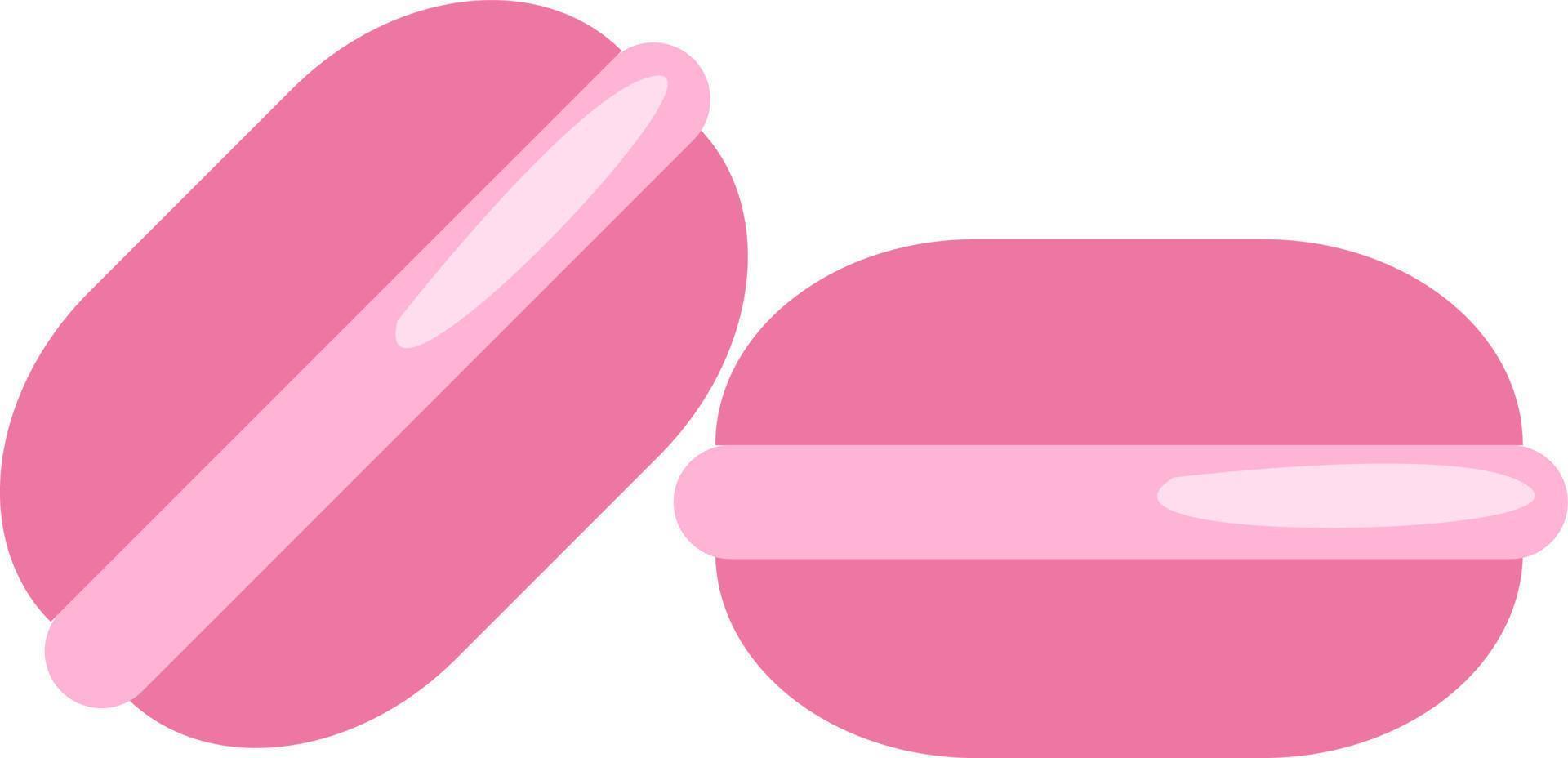 Pink macaron, illustration, on a white background. vector