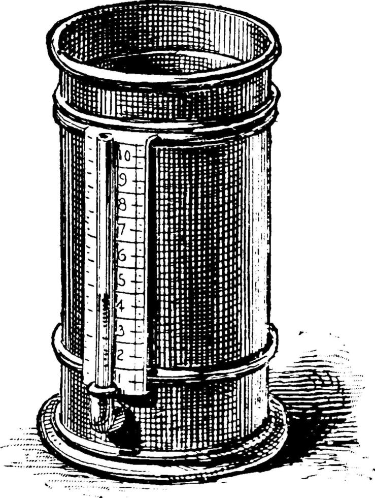 Pluviometer, vintage illustration. vector