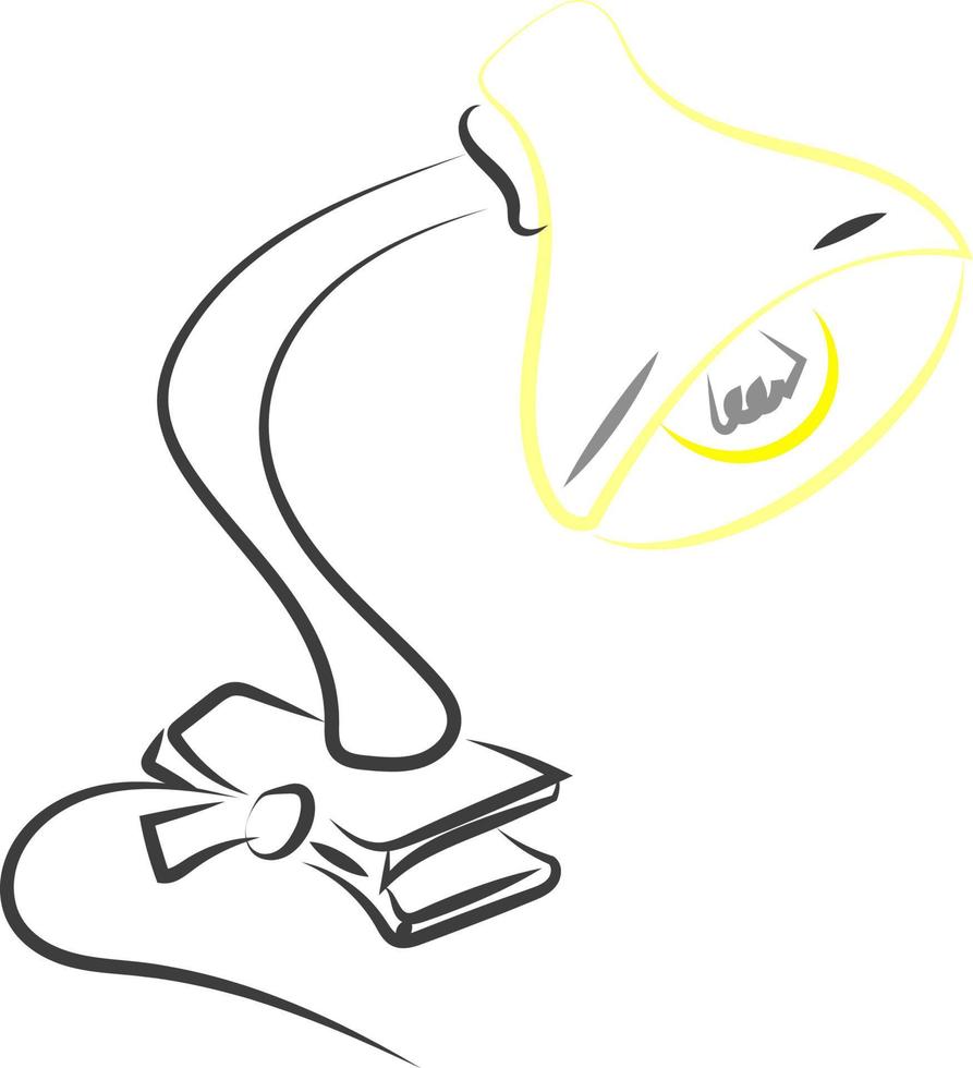 Lamp drawing, illustration, vector on white background.