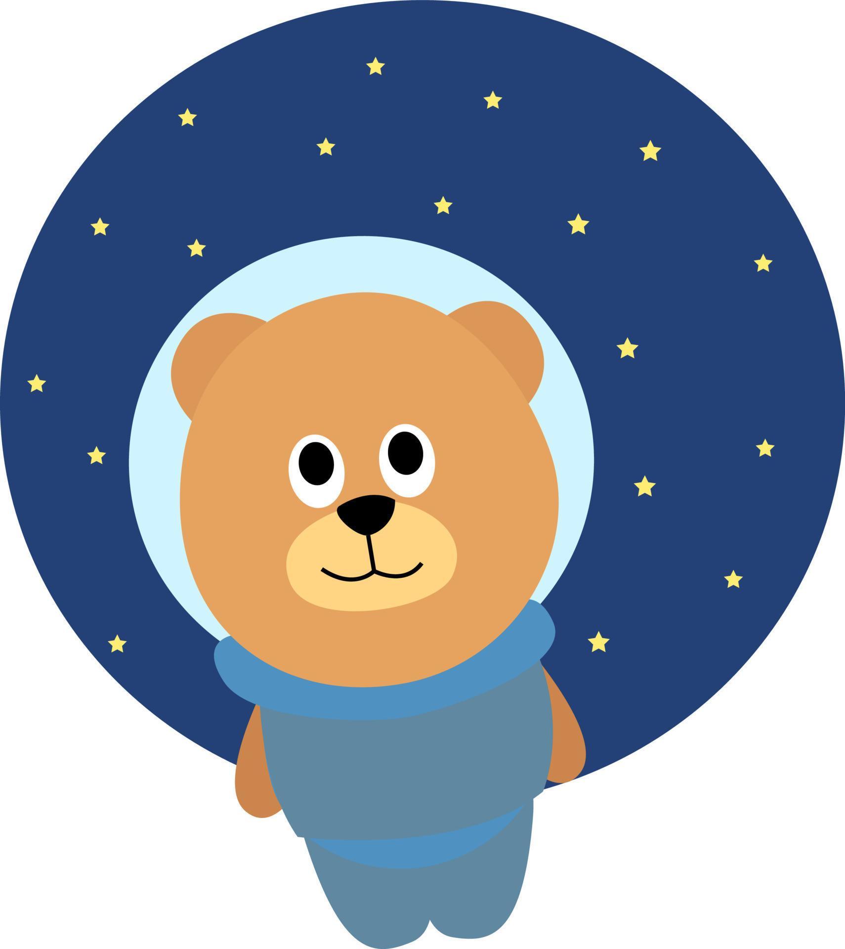 Bear in space, illustration, vector on white background. 13594953