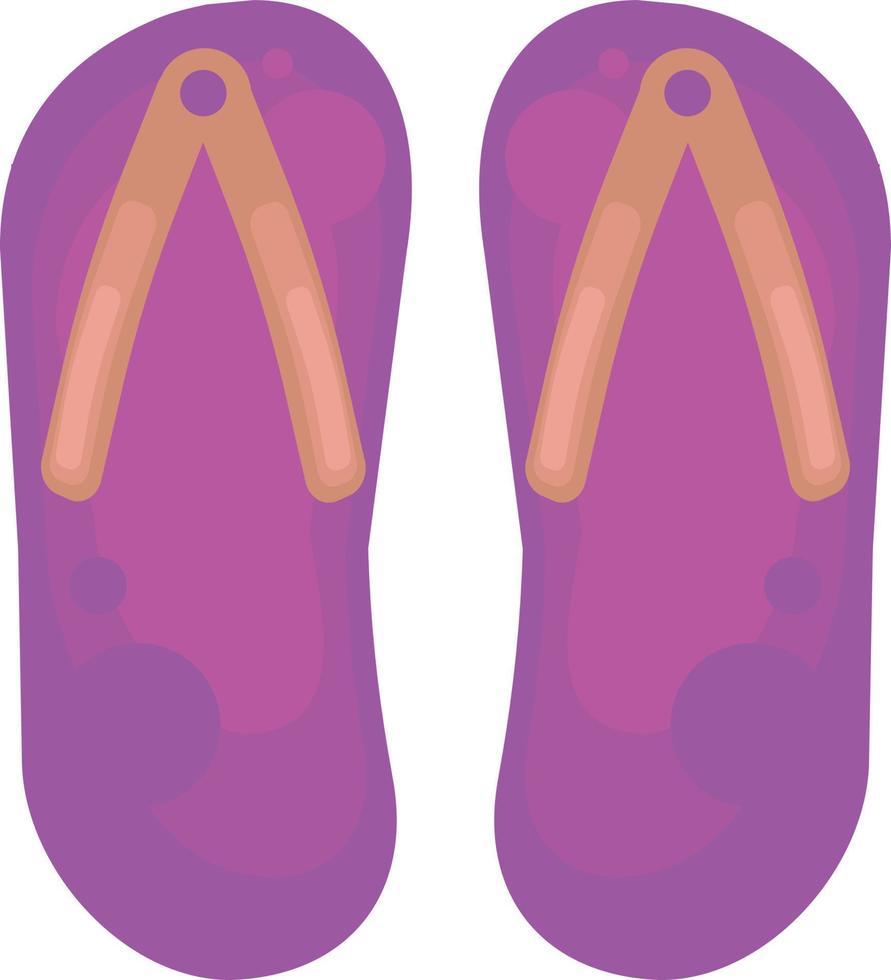 Pink slippers , illustration, vector on white background