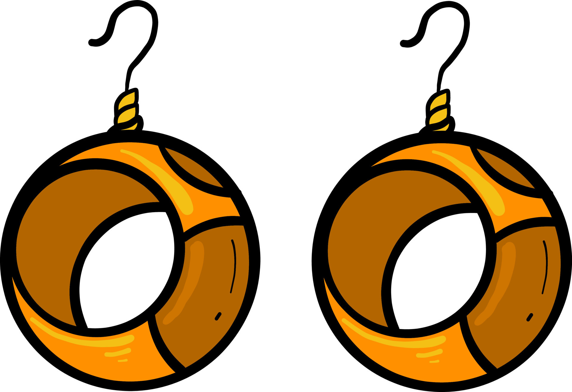 Round earrings, illustration, vector on white background. 13594966