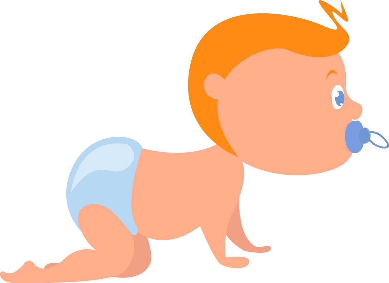 Baby in diapers, illustration, vector on white background