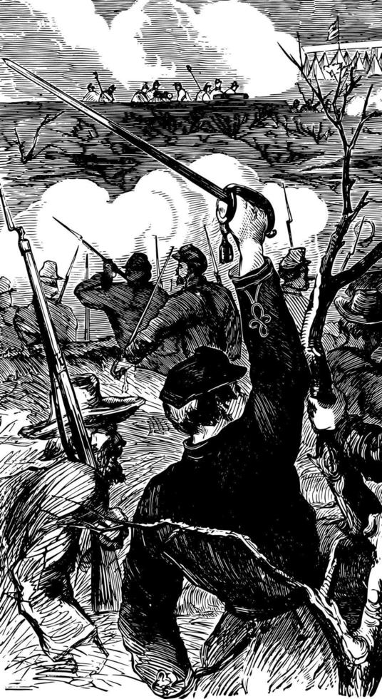 Battle of Munfordville vintage illustration vector