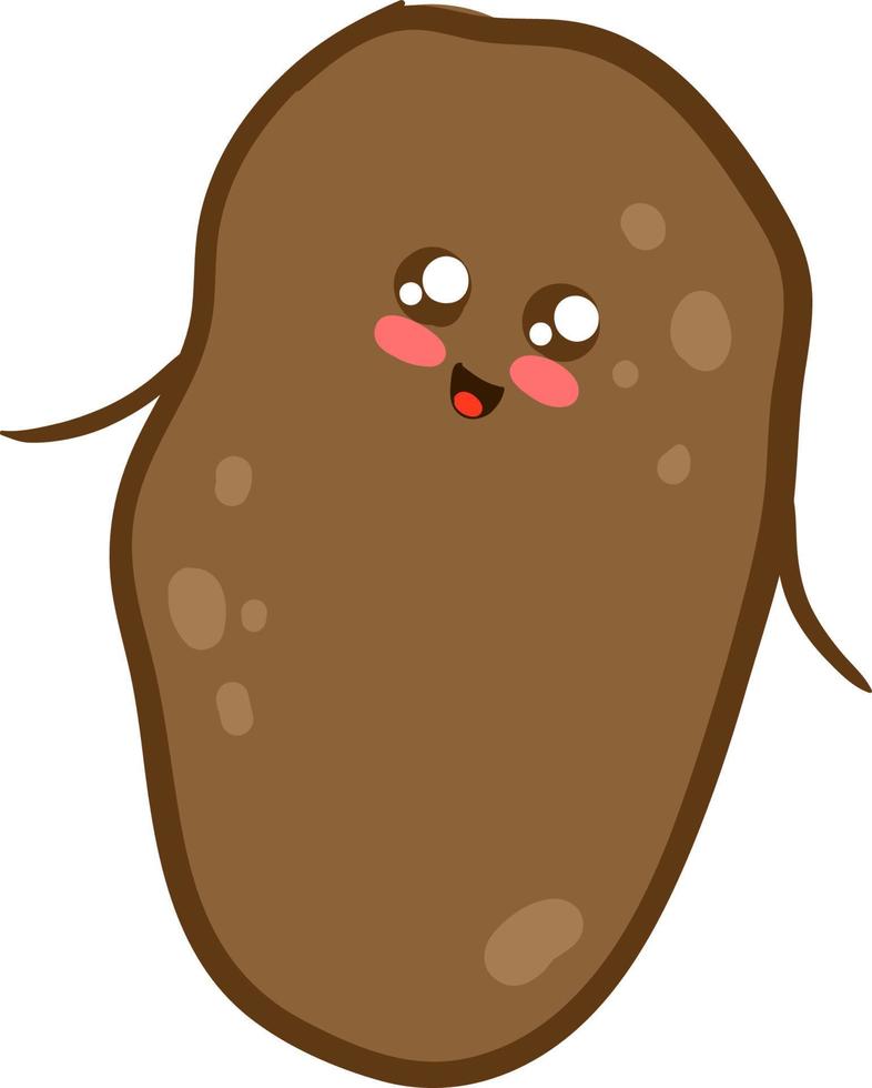 Cute potato with eyes, illustration, vector on white background.