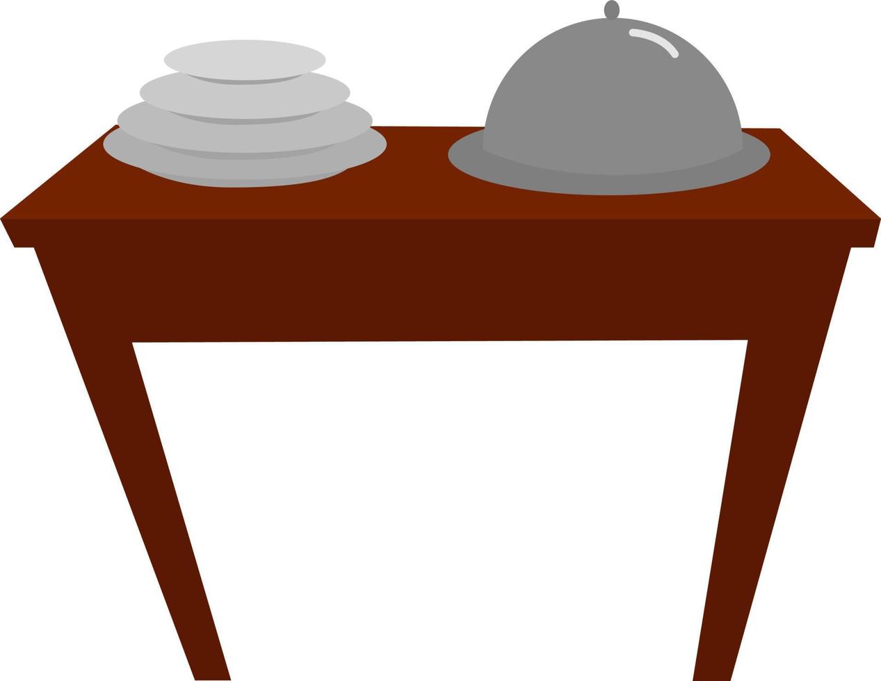 Kitchen table, illustration, vector on white background.