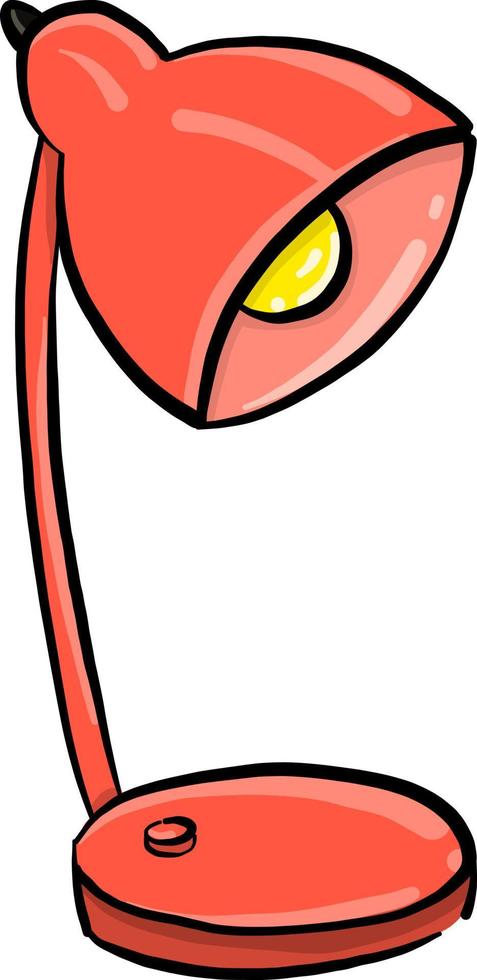 Red table lamp, illustration, vector on white background