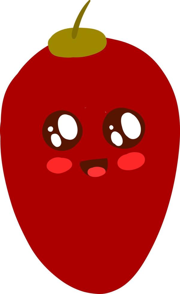 Cute red tamarillo, illustration, vector on white background.