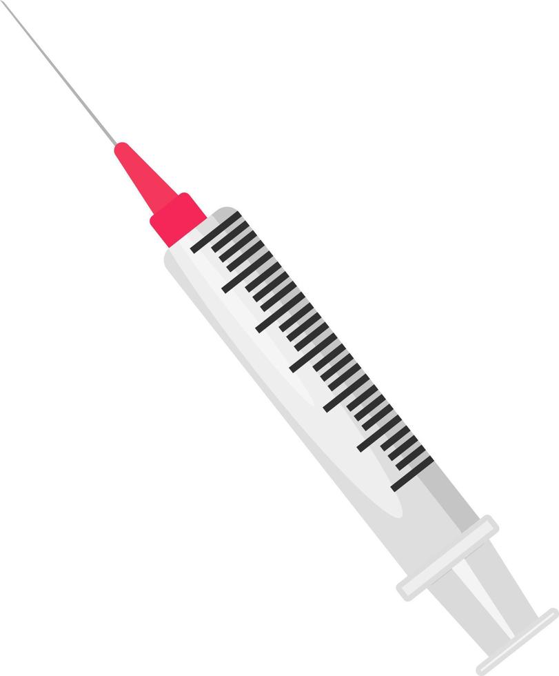 Medical injection ,illustration, vector on white background.