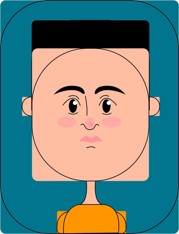 Big head boy, illustration, vector on white background.