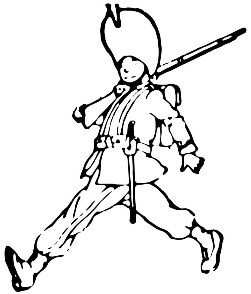 Grenadier, vintage illustration vector