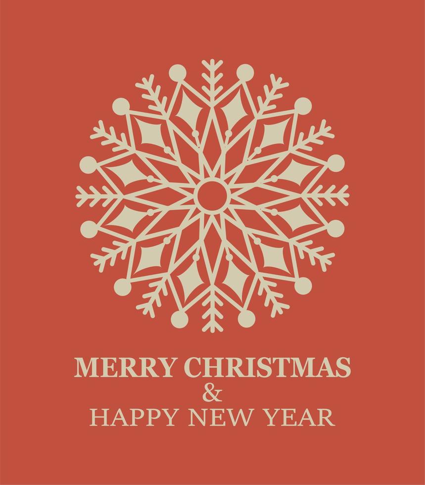 Christmas card with snowflake vector