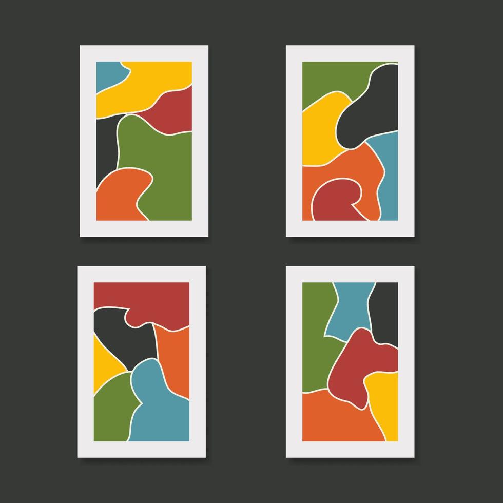 carteles de arte de pared abstracto conjunto ilustración vectorial vector